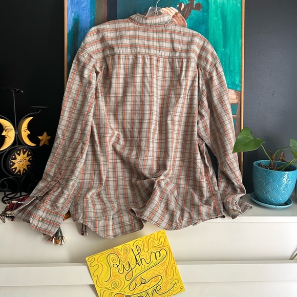 Levi's Tan and Orange Plaid Casual Shirt XL - Picture 14 of 16